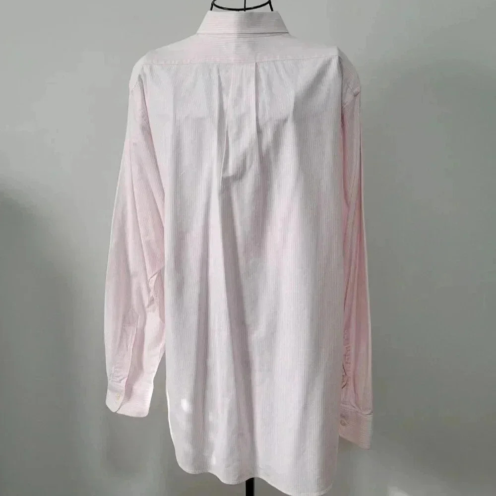 Vineyard Vines Button Down Shirt Large Men's Pink White Striped Slim Fit Tucker - Picture 3 of 4